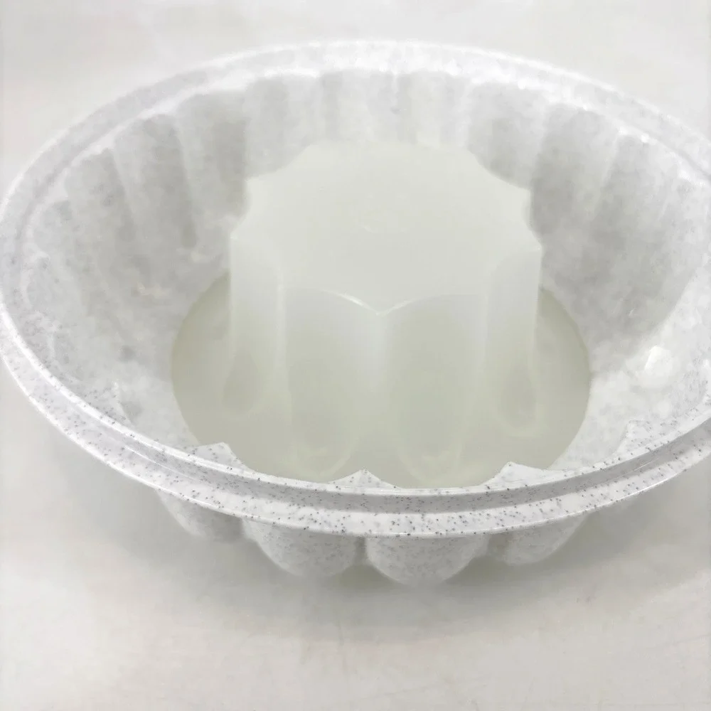 Vintage Tupperware Jello Mold Speckled Gray White Lid Jell-O Gelatin